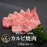 鹿児島黒牛 A5等級 カルビ焼肉　1.2kg