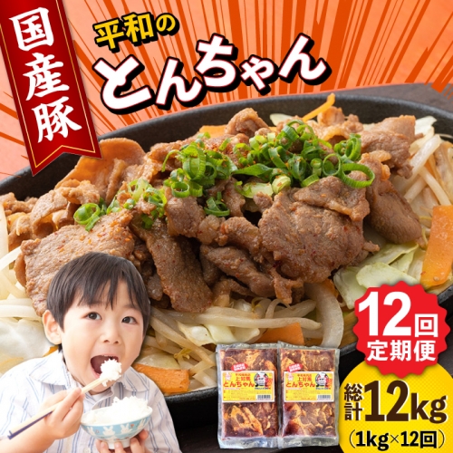 全12回定期便】対馬 平和のとんちゃん 500g × 2個 （国産豚肉使用