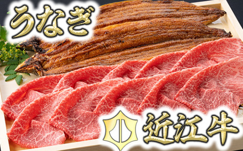 【食卓を豪華に！】近江牛赤身スライス400g＆うなぎ蒲焼2尾セット【D022W】 926460 - 滋賀県近江八幡市