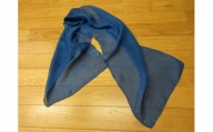K470　藍染スカーフ　絹・模様