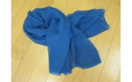 K476　藍染スカーフ　絹・ジョーゼット