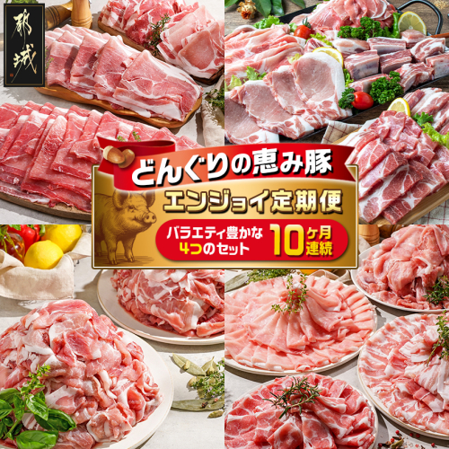 「どんぐりの恵み豚」エンジョイ定期便(10ヶ月)_T80(10)-1102 92737 - 宮崎県都城市