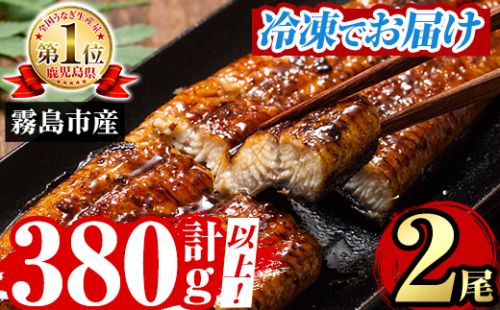 A5-034-RT ＜冷凍でお届け＞ 特別サイズ！霧島産うなぎ蒲焼き計380g以上(190g超×2尾)【田代水産】霧島市 国産 鹿児島県産 うなぎ 鰻 ウナギ 高級 蒲焼き 蒲焼 かばやき タレ 928160 - 鹿児島県霧島市