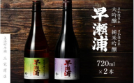 【早瀬浦】大吟醸 さかほまれ 720ml × 1本 ＆ 純米吟醸 さかほまれ 720ml × 1本 セット【飲み比べ 日本酒 地酒 福井 美浜 早瀬 フルーティ 男酒 硬水 ミネラル 希少 ご褒美 家飲み 就職祝い 転職祝い ハレの日】[m16-b005]