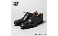 CELAND 牛革ラクチン軽量ビジネスシューズ 紐タイプ紳士靴（ストレートチップ）ブラック CE1201