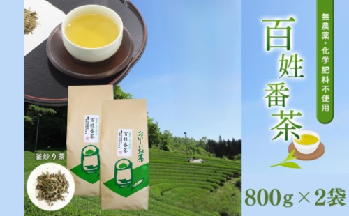 無農薬・化学肥料不使用　百姓番茶（釜炒り茶）2袋セット | 飲料 茶 お茶 おちゃ 釜炒り 釜炒り茶 緑茶 茶葉 家庭用 宮崎県 五ヶ瀬町 930502 - 宮崎県五ヶ瀬町