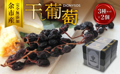 【ギフトボックス】余市産完全無添加干し葡萄DIONYSOS3種セット×２