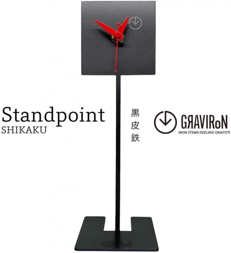 GRAVIRoN Standpoint SHIKAKU 黒皮鉄（置き時計）250×80mm 239g 93282 - 愛知県幸田町