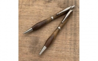 【木軸ボールペンとシャープペンシル(0.5mm)のセット（クラロウォールナット）艶消し仕上げ2Pice】木製ボールペン 木製シャープペンシル 木軸 銘木 MUKU屋 MUFactory