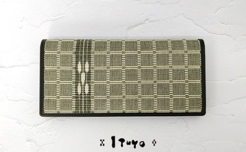 AZ-93 みんさー織 長財布（コイン収納なし）牛革（楕円ヒチガーラ  グレイッシュ）