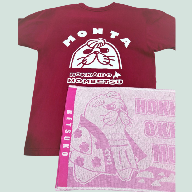 17-92 ゆるキャラ紋太・べつこグッズ(Tシャツ[バーガンディーL]、タオル[ピンク])