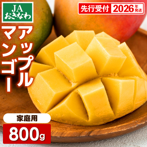 【先行受付】【2026年発送】JAおきなわの産直アップルマンゴー 約800g　2～4玉入り【ご家庭用・白箱】- 先行予約 沖縄 産地直送 南国フルーツ 旬の味覚 家庭用 オススメ 沖縄県 八重瀬町 937594 - 沖縄県八重瀬町