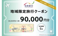 日本旅行　地域限定旅行クーポン（90,000円分）
