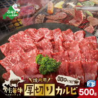 別海牛 焼肉用 厚切りカルビ 500g（ 肉 牛肉 北海道産肉 北海道産牛肉 道産肉 道産牛肉 肉ギフト 牛肉ギフト 肉セット 牛肉セット 肉お取り寄せ 牛肉お取り寄せ 肉送料無料 牛肉送料無料 ）