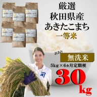 【訳あり】無洗米あきたこまち定期便5kg×6ヵ月[D1-2301]