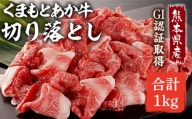 熊本県産 GI認証取得 くまもとあか牛 切り落とし 合計1kg (500g×2パック) 肉 牛肉 和牛 冷凍 あか牛