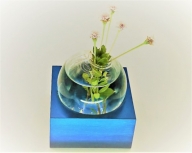 アルミ一輪挿し（一連）ブルー　おしゃれ　お花　フラワーベース　花瓶　シンプル　４色展開