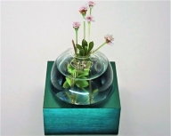 アルミ一輪挿し（一連）グリーン　おしゃれ　お花　フラワーベース　花瓶　シンプル　４色展開