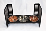 ペット食器台　Ｌ（大）フードボール　ブラック　3皿　犬　猫　ペット用品　4色展開　