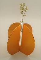 アルミ一輪挿し（気球）オレンジ　おしゃれ　お花　フラワーベース　花瓶　シンプル　４色展開