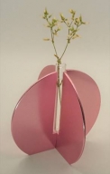 アルミ一輪挿し（気球）ピンク　おしゃれ　お花　フラワーベース　花瓶　シンプル　４色展開
