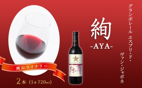 ワイン グランポレール エスプリ・ド・ヴァン・ジャポネ 絢 -AYA-  2本（1本 720ml）赤ワイン ライトボディ サッポロビール 岡山ワイナリー