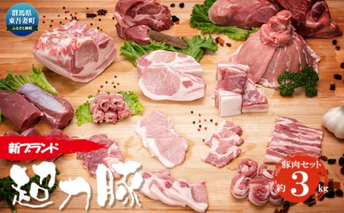 群馬県東吾妻町産 新ブランド『超力豚』豚肉セット 約3kg