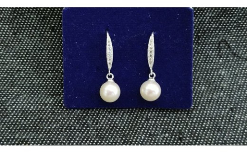 N-57伊勢志摩あこや本真珠ピアス・デザインフックSV製 95113 - 三重県鳥羽市