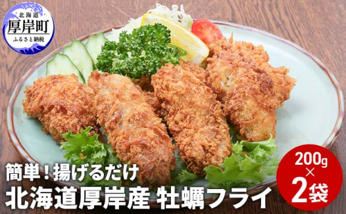 北海道 厚岸産 牡蠣フライ 200g(10粒入)×2袋 (合計400g) 簡単! 揚げるだけ 魚貝類 加工食品 952478 - 北海道厚岸町