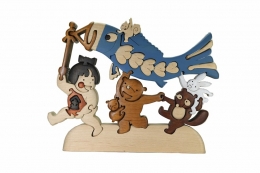 【ふるさと納税】コイノボリと金太郎 木製パズル こどもの日 プレゼント かわいい 置物 知育 玩具