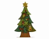 クリスマスツリー　Ｍサイズ　プレゼント　かわいい　置物　木製パズル　クリスマス