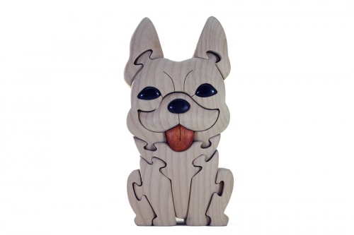 フレンチブルドック（クリーム）　かわいい　犬　木製パズル　プレゼント　置物　玄関 952852 - 大阪府河内長野市