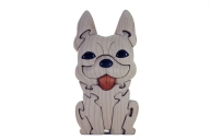 フレンチブルドック（クリーム）　かわいい　犬　木製パズル　プレゼント　置物　玄関