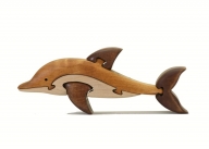 イルカの木製パズル　プレゼント　子供　置物　かわいい　海の生き物　玄関　知育　玩具　パズル