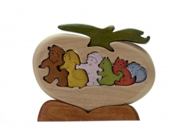 【ふるさと納税】おおきなかぶ 色付き 木製パズル 童話 子供 キッズ 知育 玩具 プレゼント