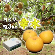 SA2039　酒田産刈屋梨　和梨【幸水】約3kg（6～8玉入り）