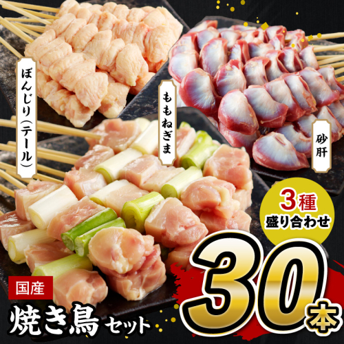国産焼き鳥セット 晩酌おつまみ3種盛り合わせ30本（ももねぎま、砂肝、テール） 954725 - 京都府京丹後市