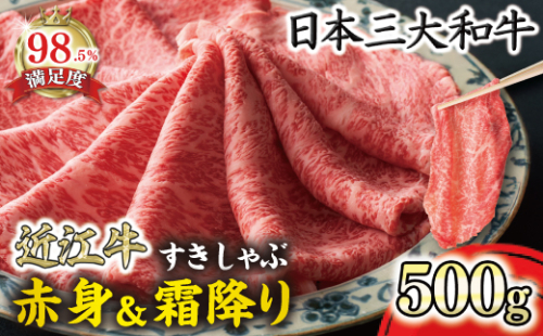 特選近江牛すき焼き・しゃぶしゃぶ用『霜降り・赤身ミックス』500g【寛閑観】【FR04W】 955259 - 滋賀県近江八幡市