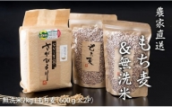 もち麦（1200g）・無洗米（2kg）セット 美容 健康 ダイエット 美肌 腸活