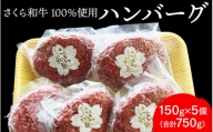 ハンバーグ 150g×5個（合計750g）栃木県産 さくら和牛100% 冷凍 牛肉 牛 ビーフ 冷凍ハンバーグ 個別 真空 ギフト