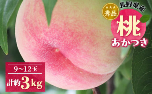 長野県産 桃 (あかつき) 約3キロ　秀品<2024年07下旬～08下旬発送>【1077082】