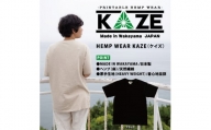 K350　KAZE(ケイズ)　ＢＬＡＣＫ　Ｌサイズ　麻素材　ヘンプコットン　Tシャツ