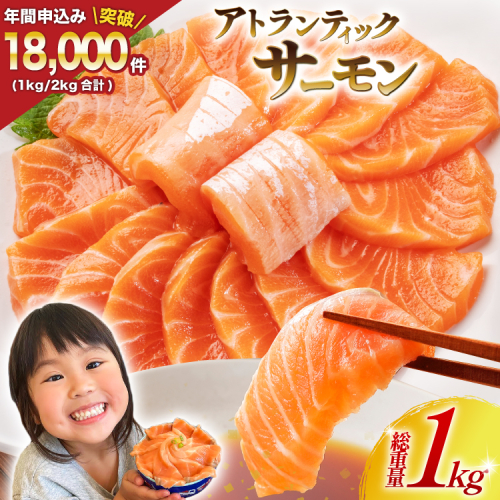 ノルウェー産 アトランティックサーモン 総重量 1kg (正味重量850g) [カネダイ 宮城県 気仙沼市 20565509] 魚 魚介類 サーモン 刺身 生食 生 アトランティック アトラン 小分け 冷凍 鮭 さけ 訳あり ノルウェー 963073 - 宮城県気仙沼市