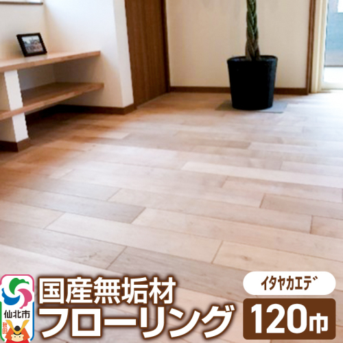 国産 無垢 フローリング 120巾 素材：板谷楓（イタヤカエデ） 964128 - 秋田県仙北市