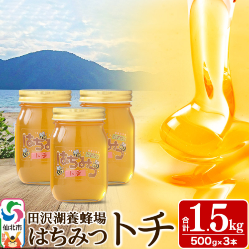 秋田県産はちみつ トチ蜜500g×3本 合計1.5kg 化粧箱入り 田沢湖養蜂場 964144 - 秋田県仙北市
