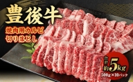 【大分県産】 豊後牛 焼肉用 カルビ 切り落とし 約5kg (約500g×10パック) 牛肉 中落ち