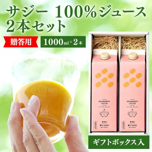  サジージュース 100% 1000ml×2本 ［ギフト用］ | サジージュース サジー シーベリー 沙棘 グアマラル 健康ドリンク ドリンク ジュース 健康 美容 栄養 果汁 鉄分補給 栄養補給 健康食品  贈答 贈り物 プレゼント ギフト 茨城県 古河市 送料無料 _DX14 965189 - 茨城県古河市