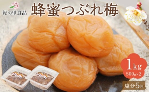 紀州南高梅 蜂蜜つぶれ梅 塩分5％ 1kg (500g×2) ［Kn22］ 965350 - 和歌山県上富田町