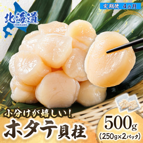 【定期便 4ケ月連続】北海道産 ホタテ貝柱 （約250g×2コ 計500g） 帆立 ホタテ ほたて 貝柱 冷凍 刺身 刺し身 小分け ホタテ貝柱 刺身ホタテ 刺身 冷凍 セット 産地直送 魚介類 海鮮 絶品 人気 ヒロセ 定期便 4回 4か月 海鮮定期便 北海道 釧路町 釧路超 特産品 br04 965665 - 北海道釧路町