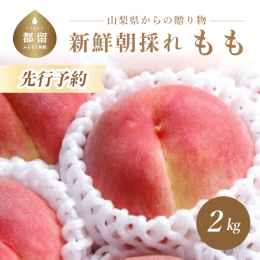 山梨県は生産量日本一の桃の里です。 日照時間がとても長く、雨量が少なく、寒暖差があり、土壌の水はけが良い環境が桃の栽培に最適と言われています。 山梨県で育った旬の桃２kg（５〜８玉）をお届けします。 